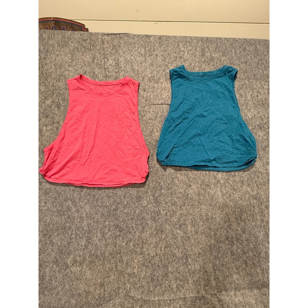 Women's Sleeveless Muscle Tank Top - Pink and Teal